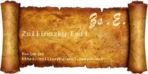 Zsilinszky Emil névjegykártya